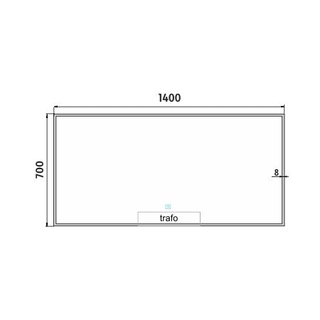 1400x700 LED mirror with touch sensor