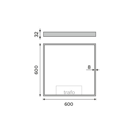 600x600-as LED-es tükör
