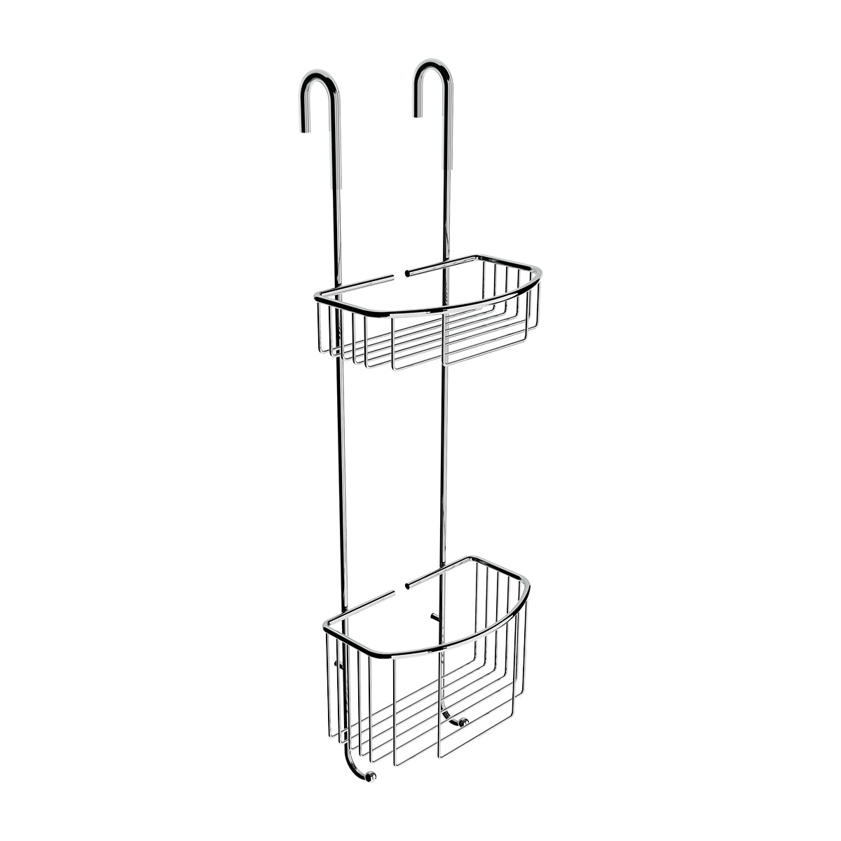 Two-tier wall-mounted shelf, chrome